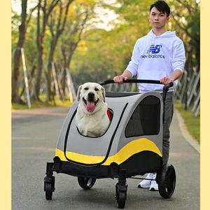 Housses de siège de voiture pour chien poussette pliable pour chariot pour animaux de compagnie pour chiens de taille moyenne handicapés chariot à 4 roues accessible à l'avant et à l'arrière