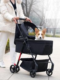 Hondenauto -stoel bedekt lichtgewicht kar opvouwbare afneembare huisdier kinderwagen voor kleine en katten katten trolley dragerbelasting 20kg