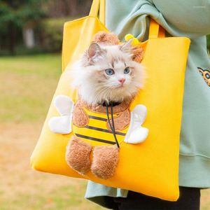 Hondenauto -stoelhoezen Outdoor Cat Carrier Bag Pet Een schoudercanvas Tote reisvervoer voor kleine honden Handtas Pouch Puppy