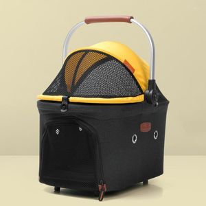 Cubiertas de asiento de coche para perros al aire libre portátil gato jaula transpirable accesorios de viaje portador de mascotas cesta ligera plegable