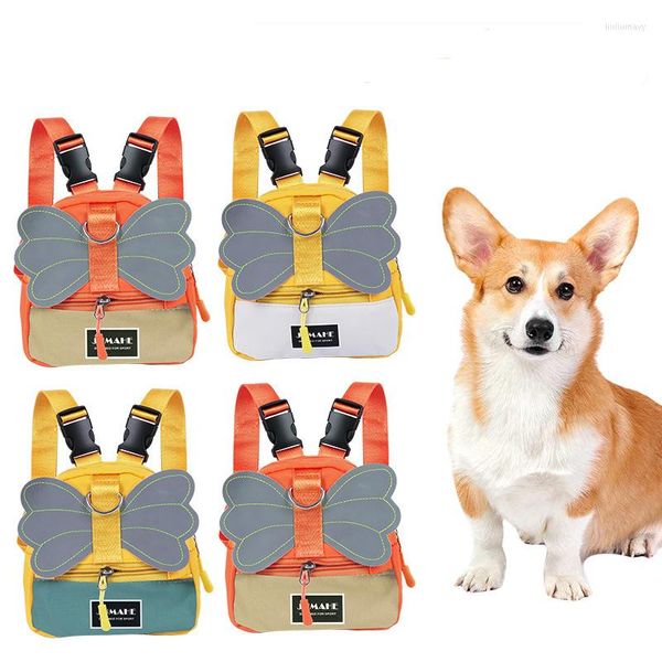 Housses de siège de voiture pour chien Sac à dos pour animaux de compagnie Articles pour chat Accessoires Sac de rangement pour collations de sécurité réfléchissant mignon Sortez Portable pour petite traction moyenne