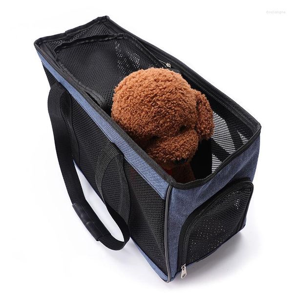 Housses de siège de voiture pour chien sac pour animaux de compagnie sac à dos de sortie de chat respirant Portable Messenger animaux de compagnie sac à main sacs de transport de voyage maille en plastique souple