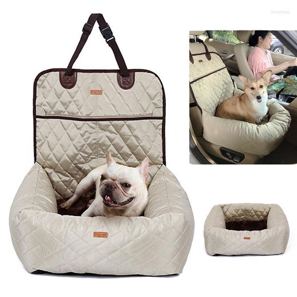 Housses de siège de voiture pour chien Housse de transport pour animaux de compagnie Coussin de transport Ceinture de maison Voyage Pliant Amovible Étanche Panier Lit Transporteurs