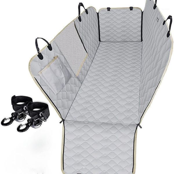 Cubiertas de asiento de coche para perros Portador de mascotas Estera de viaje impermeable Almohadilla de protección de hamaca con cremallera y dispositivo de transporte de bolsillo