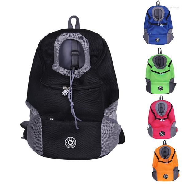 Fundas de asiento de coche para perros, bolsa de transporte para gatos, doble hombro, mochila de viaje portátil para exteriores, malla transpirable frontal para perros pequeños y medianos