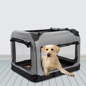 Housses de siège de voiture pour chien sacs de transport pour animaux de compagnie chat tissu Oxford coffre respirant chiot Cage de voyage sortant Portable chenil pliant