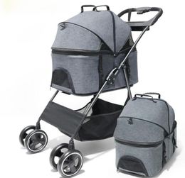 Hondenauto -stoel Covers Pet Cat Stroller Carrier Bag Vouwen Geboren baby trekwagen vierwiel transporter Travel8645626