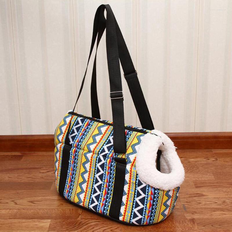 Hondenauto -covers Pet Fashion Outdoor Rechterdrager Bag BEHADE MOOIE PRINT SLEKBAKS VOOR KLEINE CAT PB708