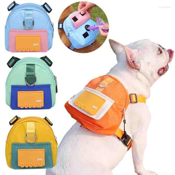 Fundas de asiento de coche para perros Bolsa de almacenamiento de bocadillos para mascotas Mochila multifunción para perros de gran capacidad Arnés ajustable Adecuado para viajes Senderismo Caminar