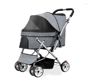 Hondenauto -stoelbedekkingen Pet Stroller 4 -Wheel -absorbing Cat Cart Ademende draagbare Super High Quality verstelbare opvouwbare Walk Trave