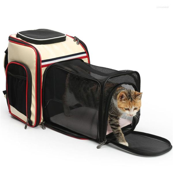 Housses de siège de voiture pour chien Fournitures pour animaux de compagnie Sac à dos pour chat extensible multifonctionnel de grande capacité Sortir litière portable Sac pliable en tissu Oxford