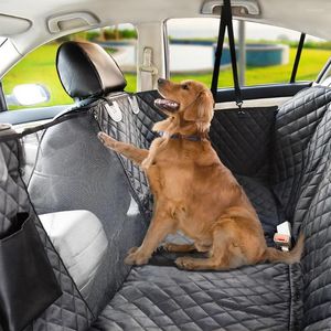 Housses de siège de voiture pour chien Housse de voyage pour animaux de compagnie Transporteur étanche Tapis de siège arrière Tapis de protection avec ceinture de sécurité pour chiens