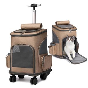 Housses de siège de voiture pour chien Pet Travel Trolley Bag Draw Bar Poussette Carrier Cat Backpack Cage Réglable Amovible Extensible Carrying319R