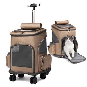 Housses de siège de voiture pour chien Pet Travel Trolley Bag Draw Bar Poussette Carrier Cat Backpack Cage Réglable Amovible Extensible Carrying174L