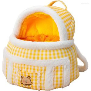 Hondenauto -covers Pet Warm Carrier Bag Honden rugzak winter dragen pluche huisdieren kooi wandelen buitenkitten en puppy hangende borst