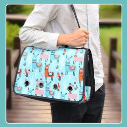 Housses de siège de voiture pour chien Sacs de transport de chat portables Sac à bandoulière Bleu Rose Pet Sac à main respirant à huit trous Pliable Paquets de voyage en plein air pour