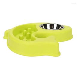 Hondenauto -stoel Covers Puzzle Food Bowl vaatwasser veilig voorkomen slip langzaam voeding met roestvrij staal voor puppy