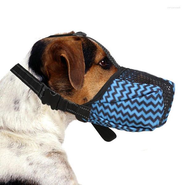 Fundas de asiento de coche para perros, bozal de malla suave para perros y mascotas, protector bucal transpirable sin ladridos, evita morder, ladrar, masticar ajustable