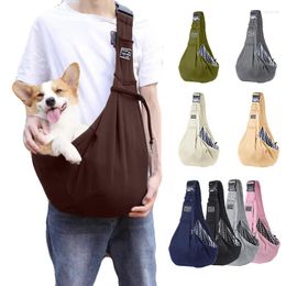 Sac de porte-chiens Pet Crossbody Body Ajustement épaule extérieure Voyage portable Chot Puppy Sling Cotton Tote confortable Carte