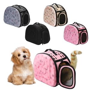 Sac de transport pour chien portable chats sac à main pliable voyage sac pour animaux de compagnie chiot transportant maille épaule sacs pour animaux de compagnie S / M / L LJ201201