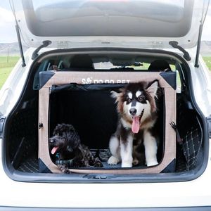 Transporteur de chiens cage voiture de chenil sort de portage pliant des bagages de compagnie de voyage de compagnie et de chiens moyens moyens