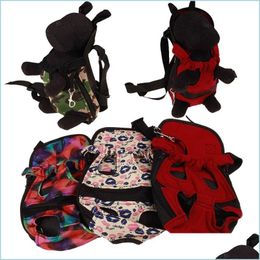 Dog Carrier Camouflage Zipper Chiens Carriers Flexible Lip Print Dog Backpack Outdoors Stretch Legs Chest Rucksack Portable Ventilatio Dhxdp