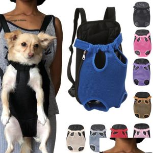 Porte-chien Transporteurs Sac à dos pour animaux de compagnie réglable avant respirant matériau en maille jambes sur Easyfit voyage livraison directe maison jardin Supplie Dhp4G