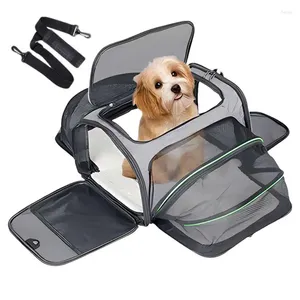 Chat de porte-chien chat transportant un sac pliable en maille portable pour le vélo de voiture voyage sacs respirants camping randonnée