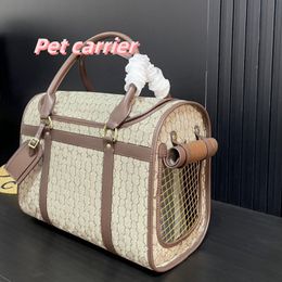 sac de transport pour chien chat sac de transport pour animaux de compagnie sac de créateur lou vitt sac de transport pour animaux de compagnie sac à main classique filet de ventilation pratique voyage extérieur poignées de fenêtre Web 40x31 cm