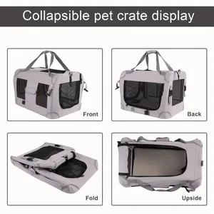 Transporteur de chiens chat cage animal de compagnie cage portable portable pliable avec une couverture chaude douce pour chats petits / moyens chiens