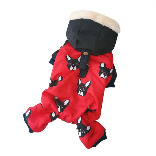 Ropa de transporte para perros, oso de peluche grueso de cuatro patas para invierno, mascota pequeña, Chaqueta de algodón de felpa para calidez