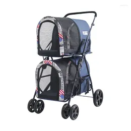 Hondendraagtas Afneembare kinderwagen met grote capaciteit Opbergruimte Opvouwbare trolley Dubbellaags draagvermogen 30 kg