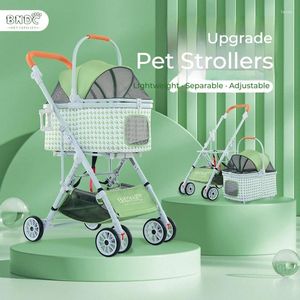 Hondendrager Detachable Pet Strollers Trolley Cart One Car Cat Summer Houndstooth Outdoor Cooling Carriers voor honden