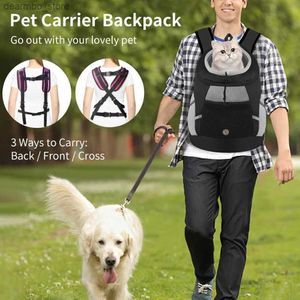 Hondendrager Do Backpack Carrier Pet Carrier voor kleine middelgrote DOS Travel BA voorpakket Ademstelbaar verstelbaar voor Hikin Outdoor Cats L49