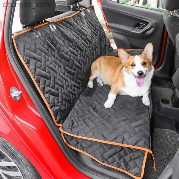 Portador de perros Do cubiertas de asiento para el automóvil Camión de seguridad impermeable a prueba de rasguños para el transporte de viajes a prueba de rasguños para accesorios de arneses de DOS mascotas suministros de transporte l49