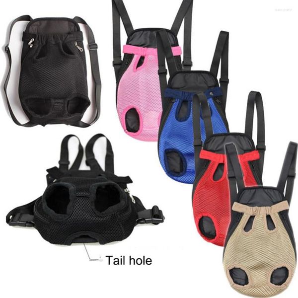 Transportín para perros, mochila para cachorros y gatos a la moda, patas delanteras ajustables, bolsa de viaje con cola hacia fuera, productos para mascotas, accesorios