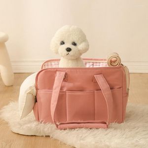 Bolsa portátil para mascotas de moda para perros y gatos pequeños y con bolsillos para llevar el bolso