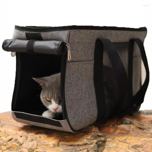 Transportín para perros para gatos, bolso portátil para cachorros, soporte de tela Oxford Premium, bolsa de coche, malla transpirable, a prueba de suciedad, vehículo al aire libre, Metro