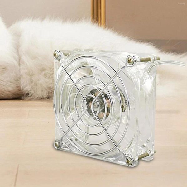 Ventilateur de refroidissement de cage de cage de hamster facile à monter Air d'été Construit dans des lumières colorées pour chatons Parrot Puppy Small Cata Bird