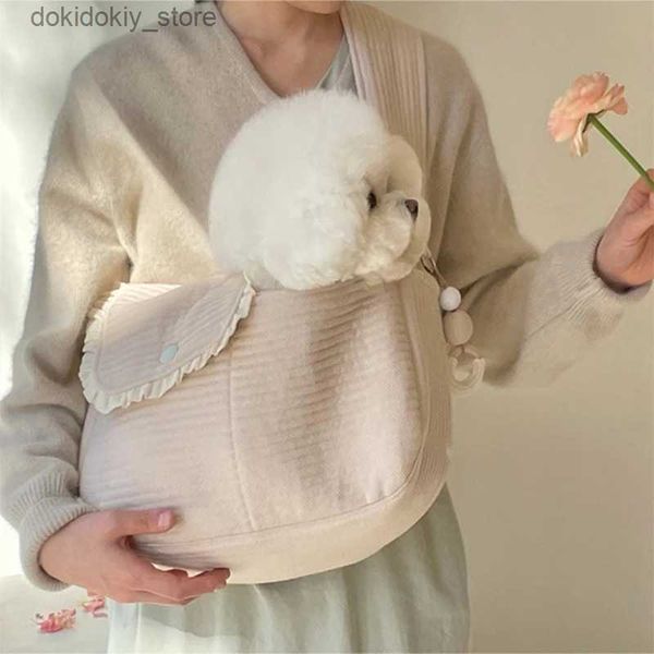 Carrier de perros a mano mascota hecha para perros gatito gatito transportista de viaje al aire libre lienzo de mano de hombro un solo hombro bolso de gato chorro bolso bolso transpirable l49