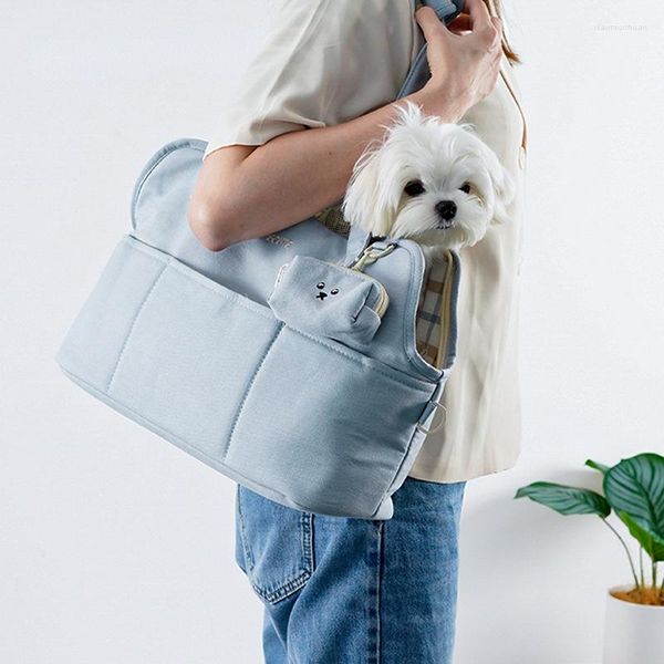 Version coréenne du transporteur de chien de Travel Pet Kennel Sac Messenger Messenger Bichon chiot chiot animaux de compagnie