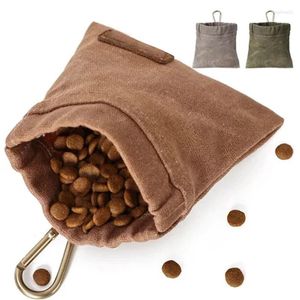 Sac de transport de grande capacité pour chien, sac de collation pour animaux de compagnie, avec Clip de taille, pochette de stockage de nourriture Portable et pour chat, fermeture automatique pour les séances d'entraînement