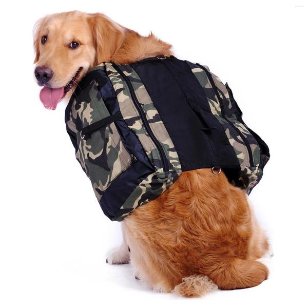 Transporteur de chiens grande capacité animaux de compagnie sac à dos auto-backpack moyen de voyage moyen effectuer des sports de camouflage portables