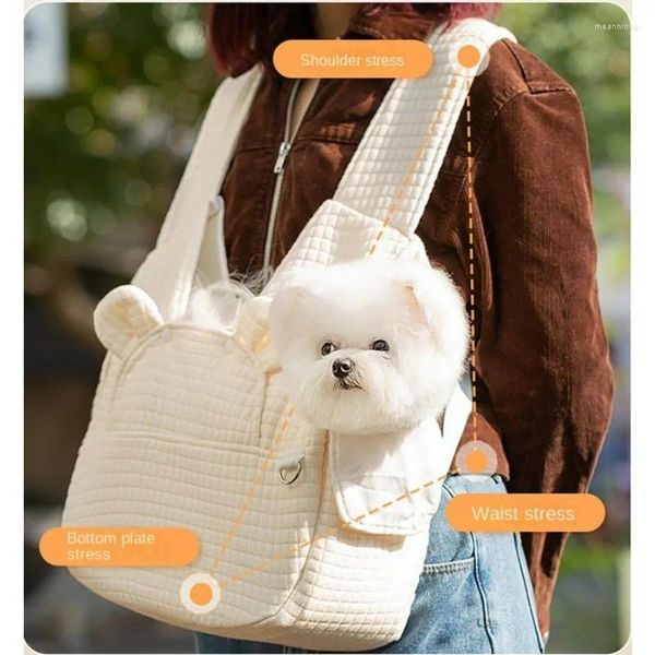 Transporteur de chien croix minimaliste sur sac à dos poitrine pour usage extérieur portable et spacieux avec une forte interactivité pour animaux de compagnie