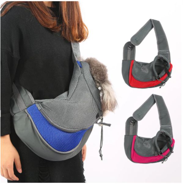 Dog Carrier Pet Bag Cat Travel Portable Mssenger Sacs à bandoulière simples Sac à dos en maille respirante