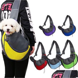 Transportín para perros Pet Cat Bag Front Comfort Travels Tote Single Shoder Bags Suministros para mascotas Will And Sandy Drop Delivery Home Garden Dh5O6