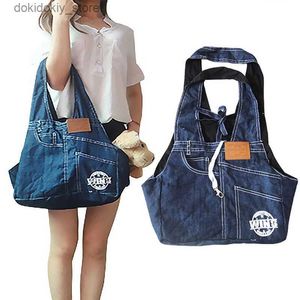 Carrier de perros Pet Denim Bolso de hombro Gato Portable Portable Carry -Carry Bag Chox Cat Bag Bag Outdoor Dog Bag Bagn Bag L49