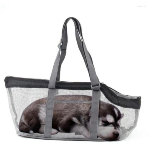 Transporteur de chiens Pet Net Sac Cat et voyages de sac à main en fil respirant portable