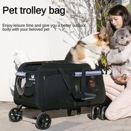 Transporteur de chien animal de compagnie de tente extérieure chariot à bagages à chargement de chargement à charge portable grand espace