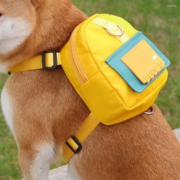 Porte-chiens pour animaux de compagnie Puppy Backpacks avec la laisse Bulid-in Poop Sac Dispentier sans bracele